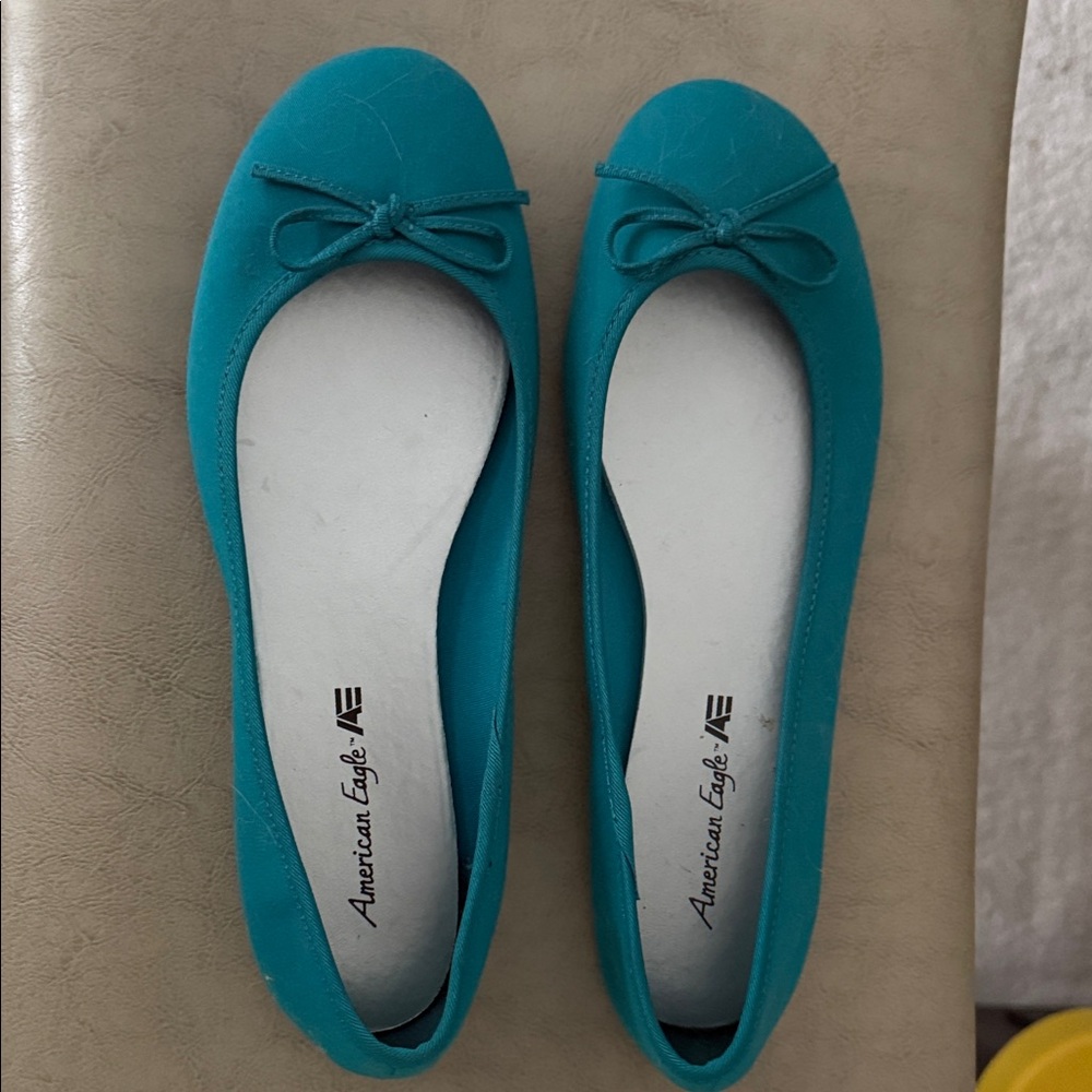 American Eagle Outfitters Teal Ballet Flats